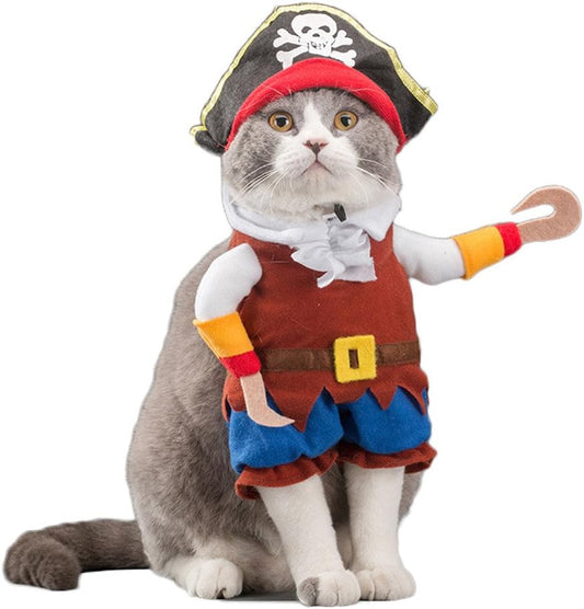 Dog Costume Clothes Halloween Cat Costumes Small Animal Funny Pets Clothing for Doggy Kitty Rabbits Piggy, Pirate, S