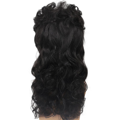 Mullet Wig Mens Black Long Curly Wigs Hair 70S 80S Male Wig Halloween Costumes Punk Rocker Wigs
