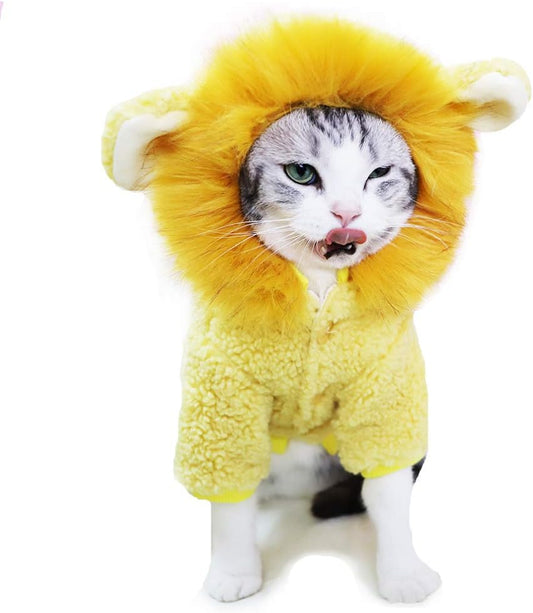 Dog Costumes,Cat Costumes,Dog Clothes,Cute Dog Coat, Lion Cosplay Winter Costume to Make Your Pet Look Cute. (S)
