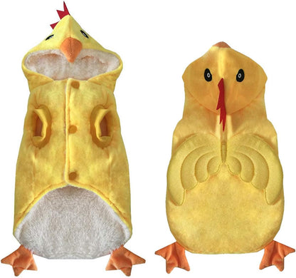 Dog Chicken Costume Pet Halloween Christmas Cosplay Costumes Funny Puppy Cat Winter Coat Hoodie Outfits Sweater Clothes