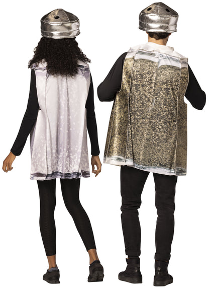 Pepper & Salt Shaker Couple Halloween Costume, White & Black, Adult One Size, 10379