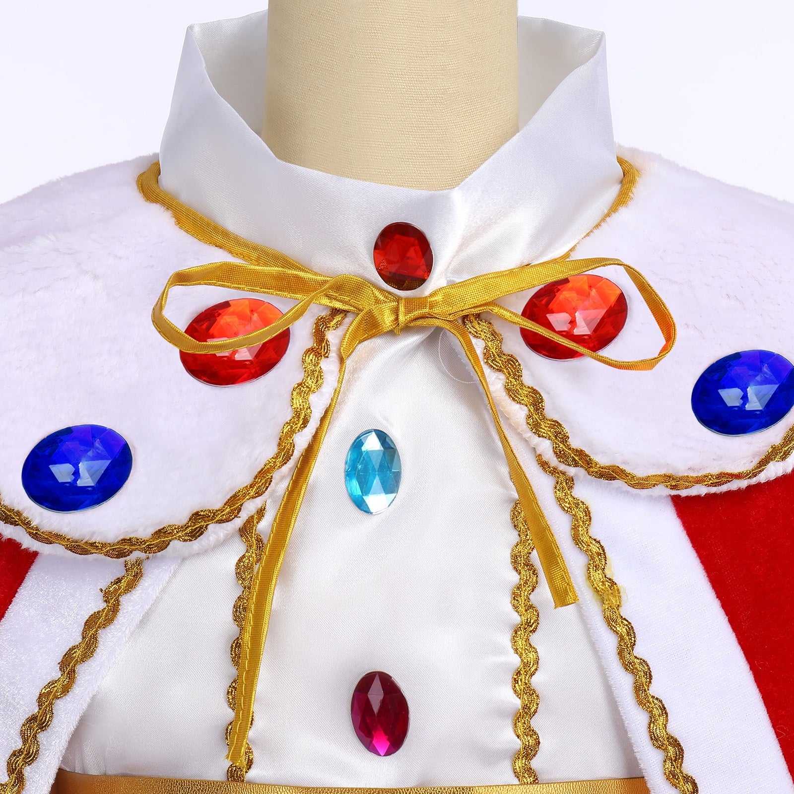 Toddler Kids Boys Prince Charming Costume Halloween Cosplay Prince Dress up Birthday Royal Prince Outfits for Child 9-10 Years White + Red