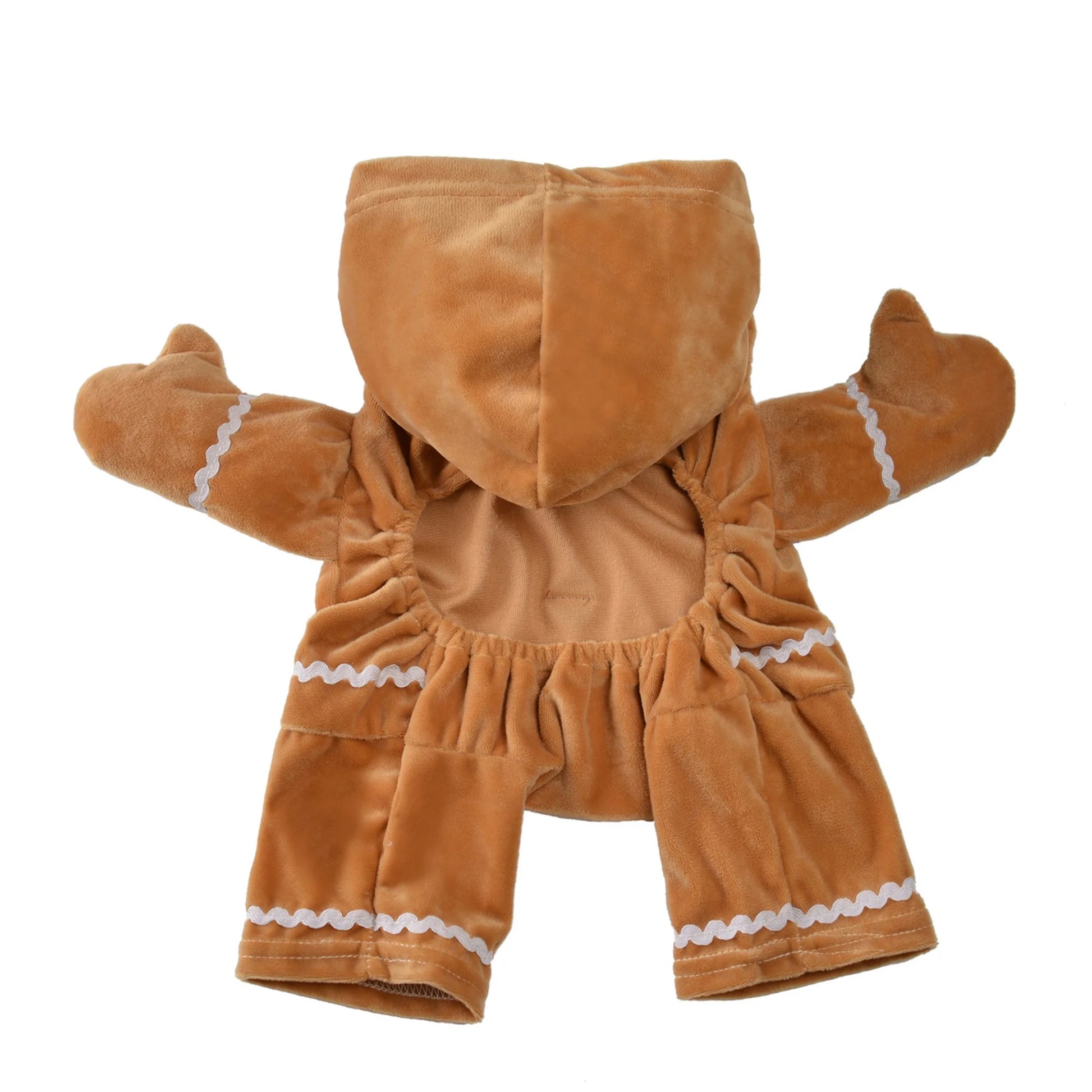 Pet Dog and Cat Gingerbread Costume Pet Cute Hooded Jumpsuit Christmas Cosplay Clothes Outfit for Pets Party Decoration Supplies