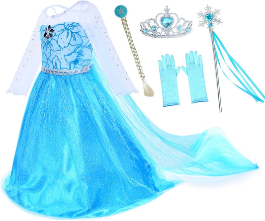 Princess Costumes Birthday Party Dress up for Little Girls with Accessories