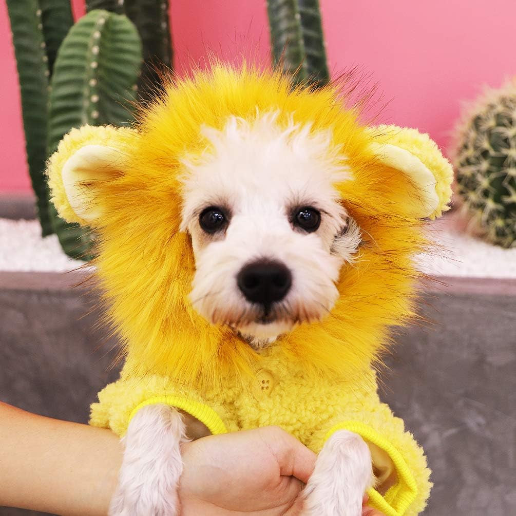 Dog Costumes,Cat Costumes,Dog Clothes,Cute Dog Coat, Lion Cosplay Winter Costume to Make Your Pet Look Cute. (S)