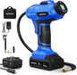 C2 Cordless Tire Inflator Air Compressor 20V Rechargeable Battery Powered 160PSI Portable Handheld Air Pump with 12V Car Power Adapter Digital Pressure Gauge for Cars Motorcycles Blue