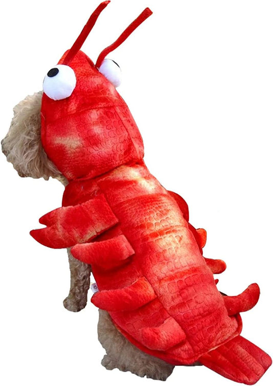 Dog Lobster Costume Pet Halloween Christmas Cosplay Costumes Funny Puppy Cat Winter Coat Hoodie Outfits Sweater Clothes (S)