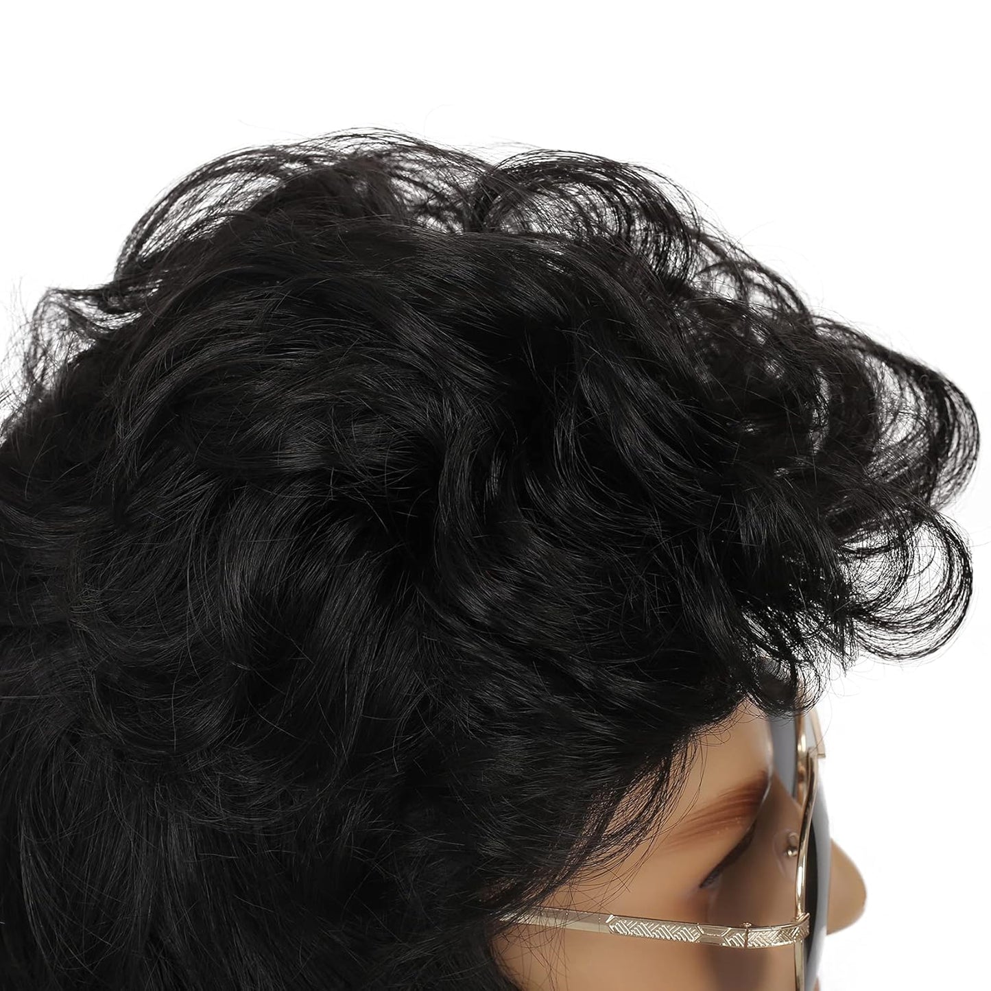 Mullet Wig Mens Black Long Curly Wigs Hair 70S 80S Male Wig Halloween Costumes Punk Rocker Wigs