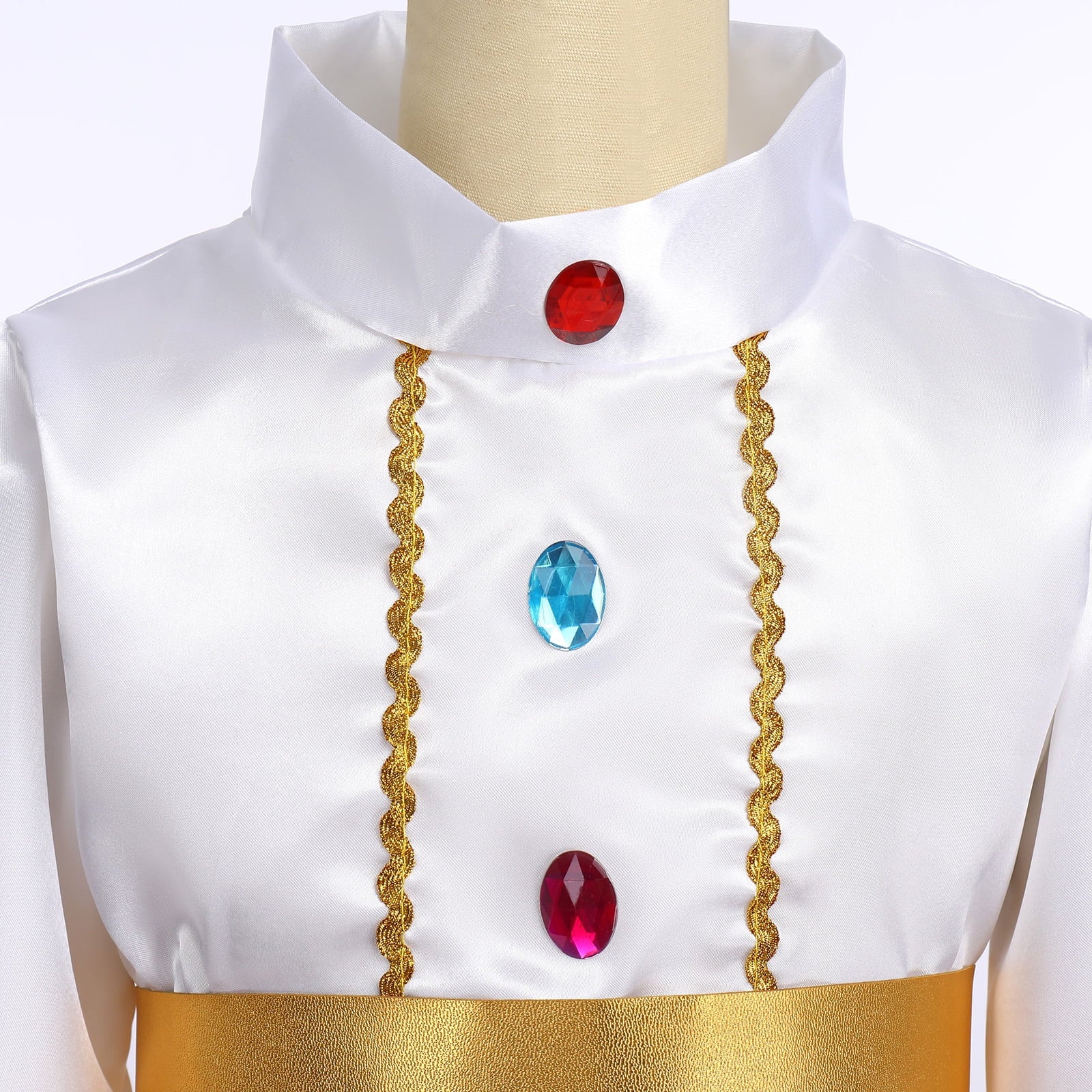 Toddler Kids Boys Prince Charming Costume Halloween Cosplay Prince Dress up Birthday Royal Prince Outfits for Child 9-10 Years White + Red