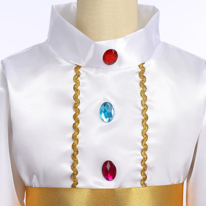 Toddler Kids Boys Prince Charming Costume Halloween Cosplay Prince Dress up Birthday Royal Prince Outfits for Child 9-10 Years White + Red