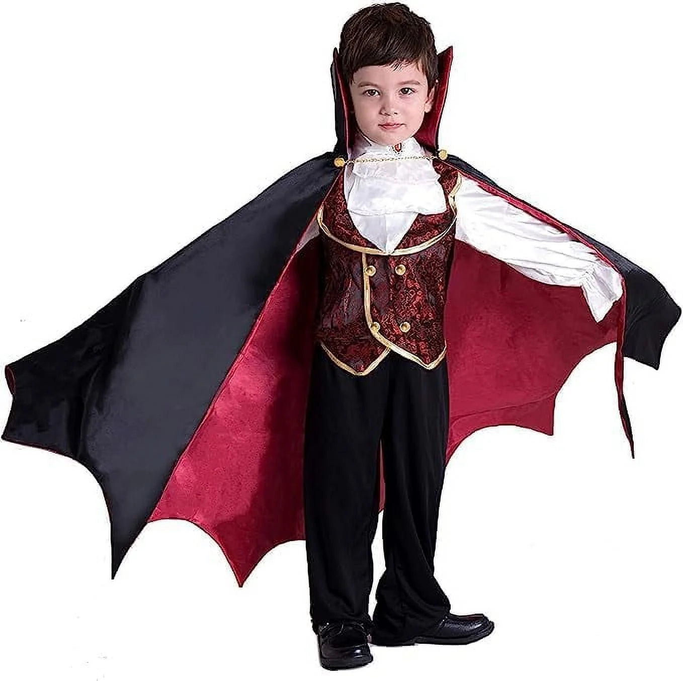 Gothic Vampire Costume Kids, Toddler Vampire Costume Halloween Vampire Costume, Vampire Costume for Boys, Halloween Party Dress up (5-7Yrs)