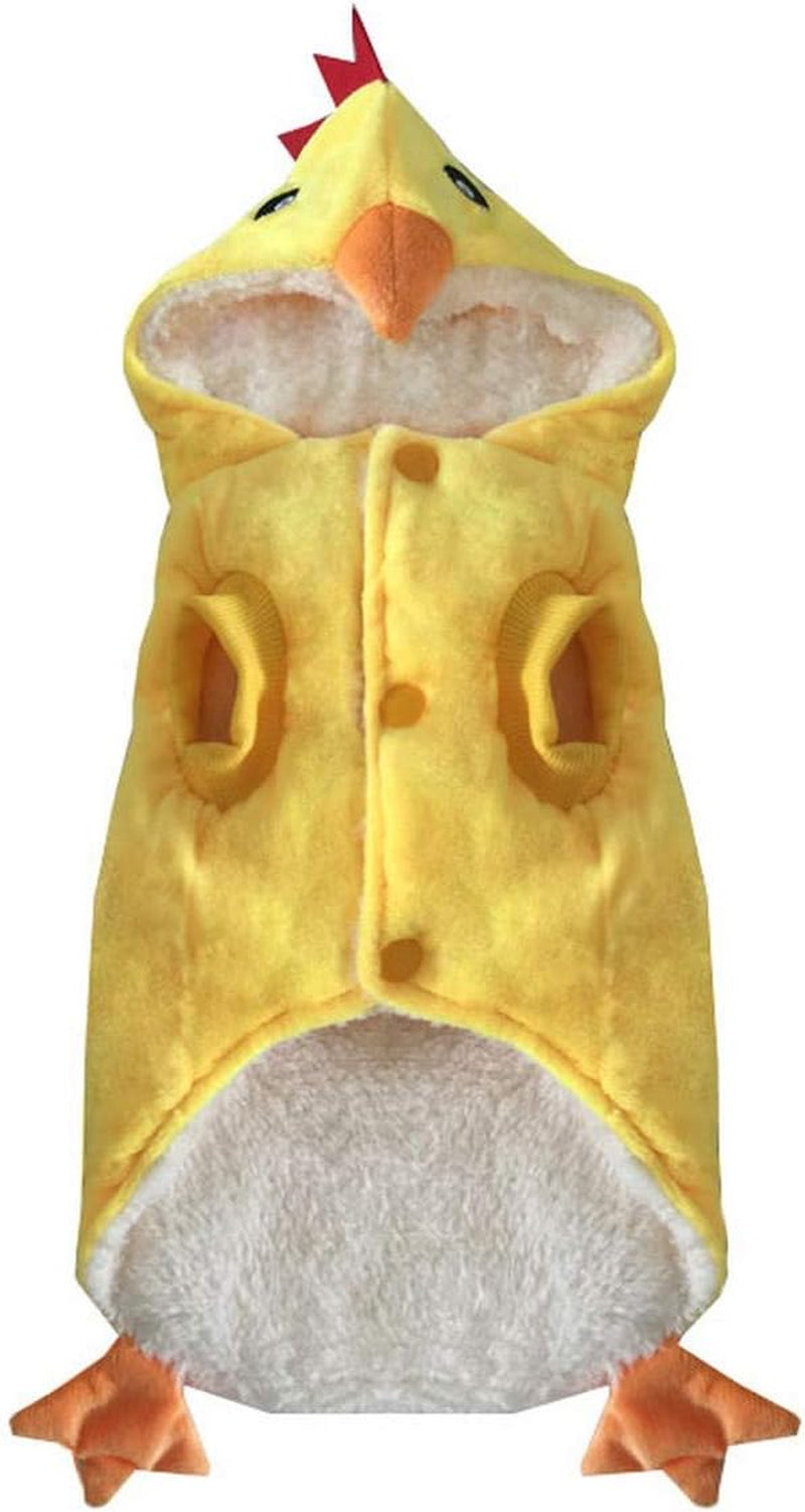Funny Dog Chicken Costume, Pet Halloween Christmas Rooster Cosplay Dress, Adorable Cat Apparel Animal Warm Outfits Clothes(Xl Size, Yellow)