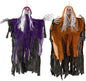 Scary Halloween Decorations Outdoor Hanging - 41" Halloween Hanging Ghost Skeleton with Glowing Eyes for Halloween Porch Yard Garden Tree outside Decorations, 2 Pack