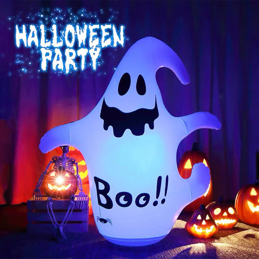 4 FT Halloween Inflatable Ghost Outdoor Decoration, PVC Blow up Yard Decoration Ghost for Garden Lawn Indoor Party Decor