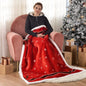 Christmas Holiday Sherpa Fleece Throw Blanket, Fuzzy Warm Super Soft Reversible Plush Blanket for Bed, Sofa and Couch, 50 X 60 Inches, Red